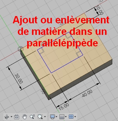 Ajout ou enlèvement de matière dans un parallélépipède