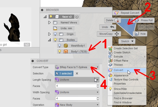 Face-rep-t-spline