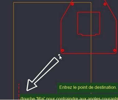 Placer la forme sur le brut